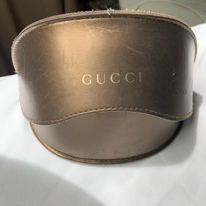 Gucci Sunglass Holder Empty Bronze Gold Tone see pictures